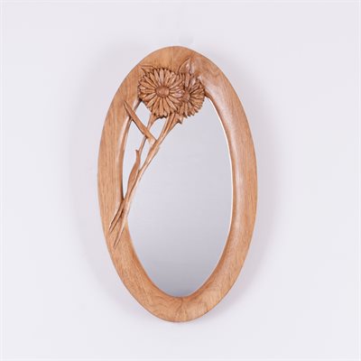 Miroir ovale en bois sculpté Miroir ovale en bois sculpté