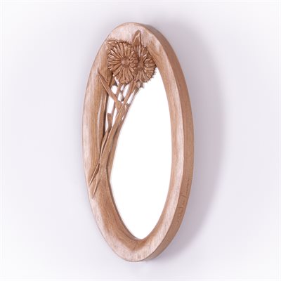 Miroir ovale en bois sculpté Miroir ovale en bois sculpté