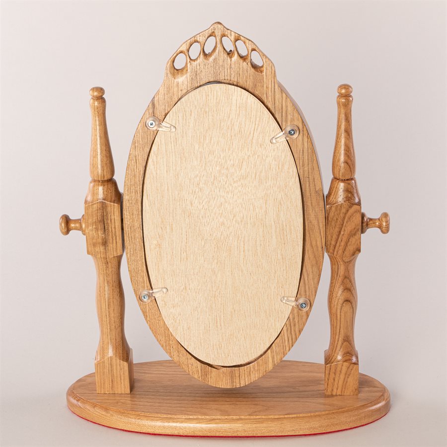 Miroir à bascule en bois sculpté, couronne de roses Miroir à bascule en bois sculpté, couronne de roses