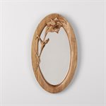 Miroir ovale en bois sculpté, modèle fleur Miroir ovale en bois sculpté, modèle fleur