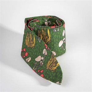 Tie-Up Cotton Headband - Mushroom pattern - Green