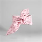 Bandeau à cheveux à nouer en coton - Fleur rose brun