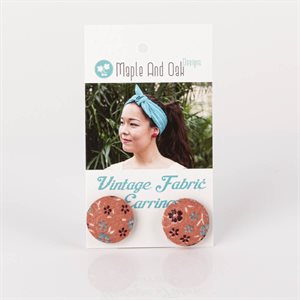 Boucle d'oreille en tissus sur tige 10