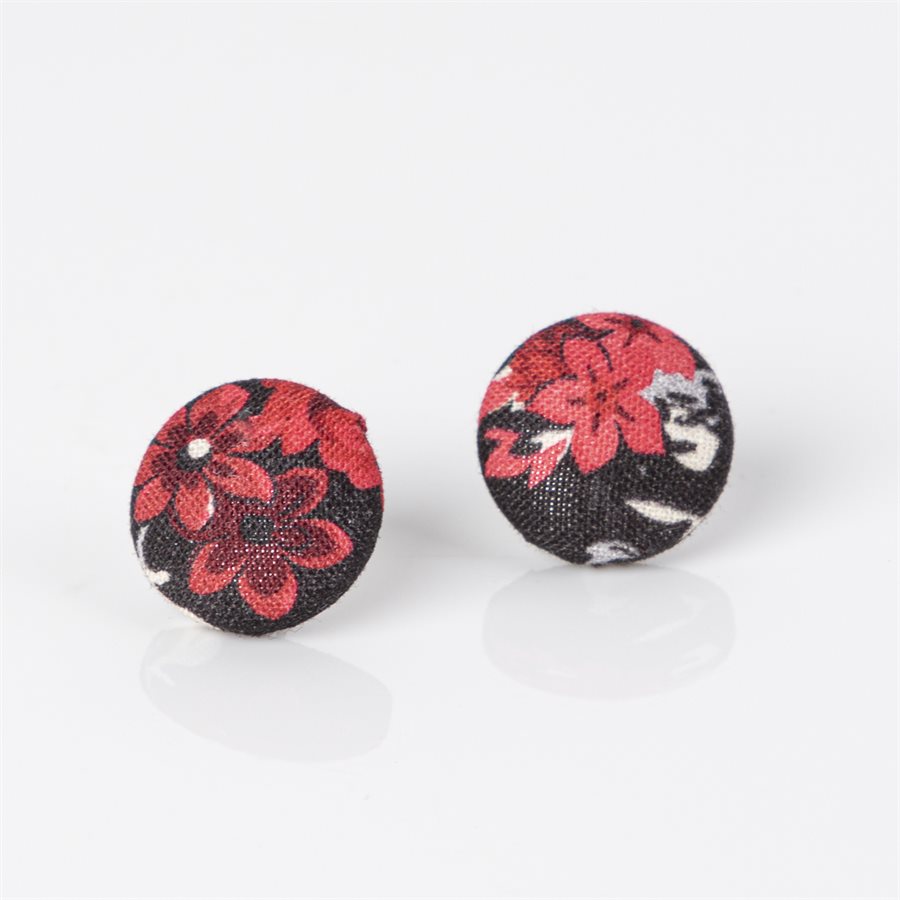 Boucle d'oreille en tissus sur tige 14 Boucle d'oreille en tissus sur tige 14