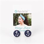 Boucle d'oreille en tissus sur tige 7