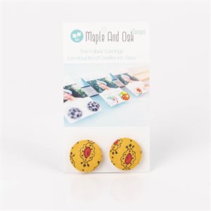 Boucle d'oreille en tissus sur tige 8