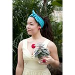 Boucle d'oreille en tissus sur tige