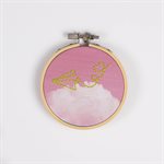 Small wall embroidery on printed textile - Airplane Small wall embroidery on printed textile - Airplane