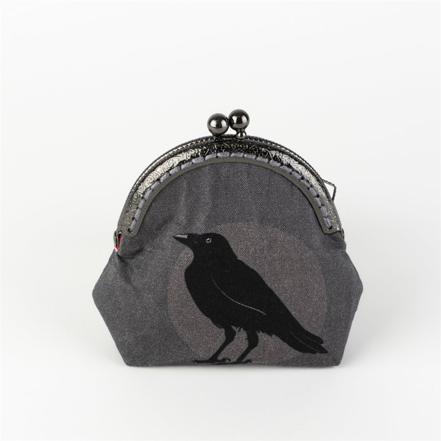 Fabric pouch with metal clasp Corbeau noir Fabric pouch with metal clasp Corbeau noir