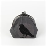 Fabric pouch with metal clasp Corbeau noir