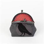 Fabric pouch with metal clasp Corbeau noir