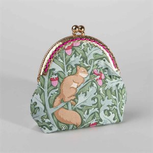 Pochette en tissus avec fermoir métallique Écureuil vert
