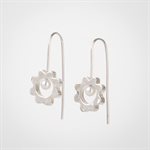 Boucle d'oreille feston rond sur épingle - Lustré perle blanche Boucle d'oreille feston rond sur épingle - Lustré perle blanche