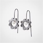 Round Scalloped earring on pin -