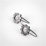 Round Scalloped earring on pin -