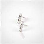 3 Scalloped mini earring on stud -  3 Scalloped mini earring on stud -