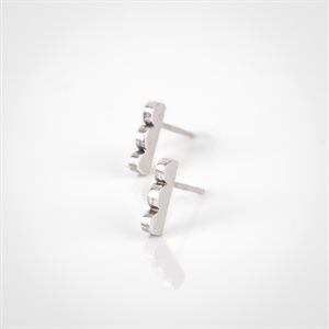 3 Scalloped mini earring on stud - 