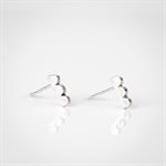 Boucle d'oreille 3 festons mini sur clou d'oreille - Lustré