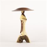 Handcrafted wooden sculpture – decorative mushroom made of caragana and sapele