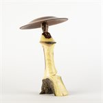 Handcrafted wooden sculpture – decorative mushroom made of caragana and sapele