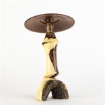 Handcrafted wooden sculpture – decorative mushroom made of caragana and sapele