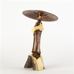 Handcrafted wooden sculpture – decorative mushroom made of caragana and sapele