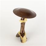 Handcrafted wooden sculpture – decorative mushroom made of caragana and sapele
