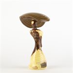 Sculpture artisanale en bois – champignon décoratif en caragana et vinaigrier