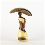 Sculpture artisanale en bois – champignon décoratif en caragana et vinaigrier