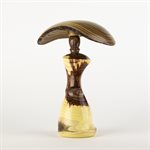 Sculpture artisanale en bois – champignon décoratif en caragana et vinaigrier