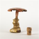 Sculpture artisanale en bois – champignon décoratif en vinaigrier et érable négondo