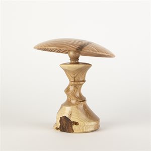 Handcrafted wooden sculpture in Wood – Decorative mushroom in butternut and silver maple