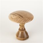 Handcrafted wooden sculpture in Wood – Decorative mushroom in butternut and silver maple