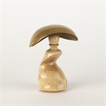 Sculpture artisanale en bois – champignon décoratif en lilas et vinaigrier