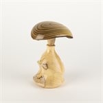 Sculpture artisanale en bois – champignon décoratif en lilas et vinaigrier