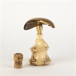 Sculpture artisanale en bois – champignon décoratif en lilas et vinaigrier