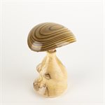 Sculpture artisanale en bois – champignon décoratif en lilas et vinaigrier