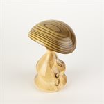 Sculpture artisanale en bois – champignon décoratif en lilas et vinaigrier
