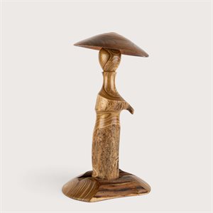 Sculpture artisanale en bois – champignon décoratif en cèdre et érable