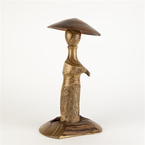 Sculpture artisanale en bois – champignon décoratif en cèdre et érable