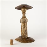 Sculpture artisanale en bois – champignon décoratif en cèdre et érable