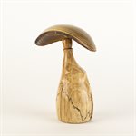 Handcrafted wooden sculpture – decorative mushroom in cottie maple and sumac