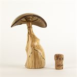 Handcrafted wooden sculpture – decorative mushroom in cottie maple and sumac