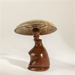 Handcrafted wooden sculpture – decorative mushroom in mahogany and spalted maple