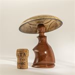 Sculpture artisanale en bois – champignon décoratif en acajou et érable cottié