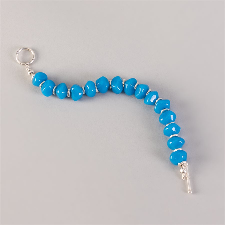 Bracelet en billes de verre façonnées à la flamme Bracelet en billes de verre façonnées à la flamme