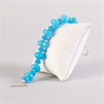 Handmade glass bead bracelet, with silver foil