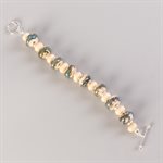 Bracelet en billes de verre faites main, avec feuilles d'argent