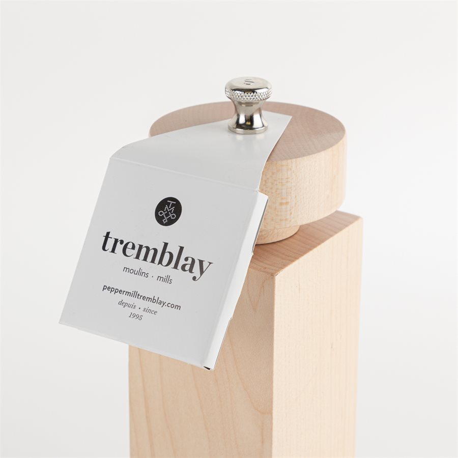 Corkscrew Pepper Mill (large) Natural and dotted black