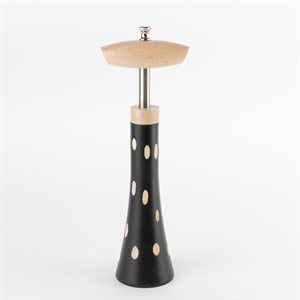 Corkscrew Pepper Mill (large) Natural and dotted black